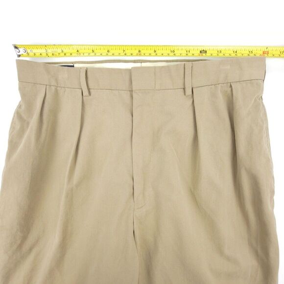 VINTAGE Polo Ralph Lauren 90s Tailored Pleated Cuffed Chino Pant 34 Old Money - Picture 3 of 8